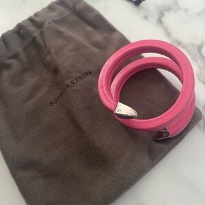 Bottega Veneta Pink Leather Wrap Belt